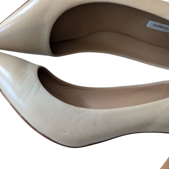 Diane Von Furstenberg High Heels Shoes Nude Beige Smooth Leather Women's 9.5 - Picture 7 of 12